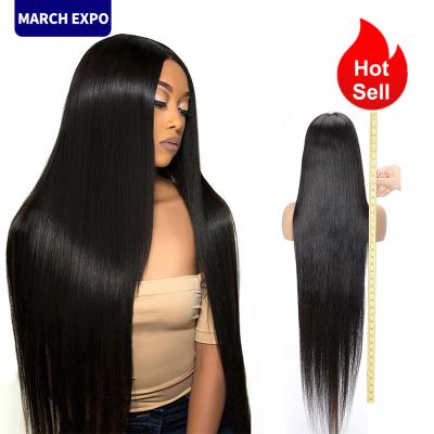 China Remy Hair Extension Natural Virgin Wig 40 Inch Bundles Pre Plucked 40 Inch Raw Virgin Hair 100% Hd Grade Lace Front Wig For Black Women for sale