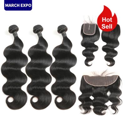 China Pure Original Natural Waves Indian Hair Body Wave Ombre Color Hair Bundles Virgin Remy Human Weaving Extension Red Virgin Hair Bu for sale