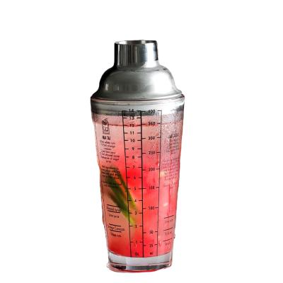 China Custom 2022 Morden Factory Price Cocktail Glass Shaker Wine Shaker With Ticking Mark for sale