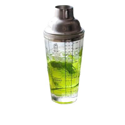 China Morden 2022 Hot Selling Logo Cheap Customized Stainless Steel Bar Tools Cocktail Shaker Glass Bottle With Lid for sale