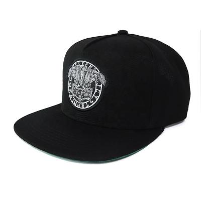 China High Quality Custom Woven European Patch Logo League Joint Hip Hop Caps 5 Panel Brim Snapback Unisex Flat Cap for sale