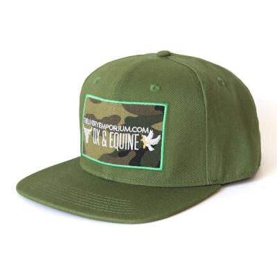 China MOQ low brim hats flat hat good price green 6 panel army hat logo snapback high quality custom made hat COMMON for sale