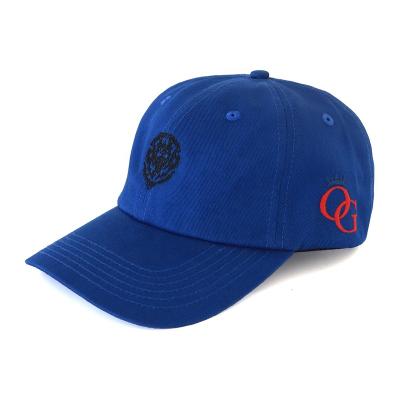 China COMMON Ready To Ship High Quality Unstructured Low Hats Logo Adjustable Metal Buckle Strap Custom MOQ Dad Embroidered Logo Cap for sale