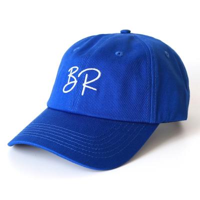 China Wholesale COMMON Custom Embroidery 6 Panel Blue Panel Cotton Twill Promotion Dad Hats Unisex Baseball Cap for sale