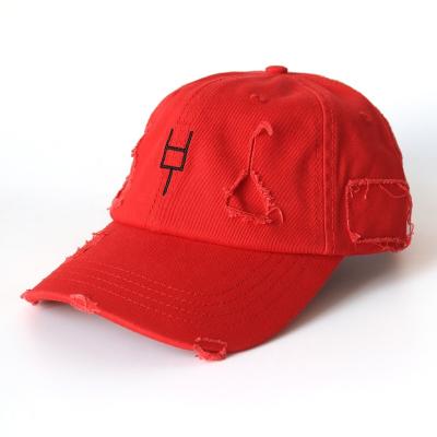 China COMMON Wholesale Low Price High Quality 6 Panel Worn Distressed Dad Hat Customized Embroidery Logo Baseball Cap for sale