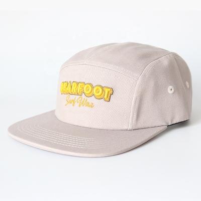 China JOINT Hot Selling 3D Cotton Camper Hat 5 Brim Panel Custom OEM ODM Flat 100% Embroidery Logo Outdoor Camper Hat Caps for sale