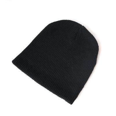 China Acrylic Character Good Quality Factory Price Moq Black Cotton Wool Beanies Cloth Fabric Beanies Small Winter Knitted Hat for sale