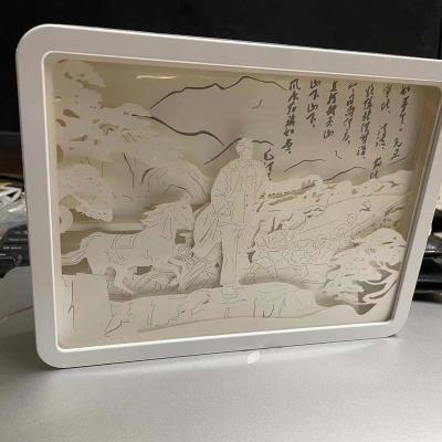 China Custom China Usb Light Shadow Frame Light Box Paper Cut Paper Cut Low Moq for sale