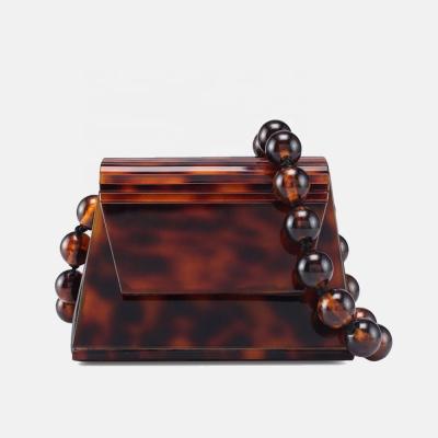 China Other Fashion Tortoiseshell Tortoiseshell Pearl Shoulder Strap Plastic Acrylic Cross - Body Bag for sale