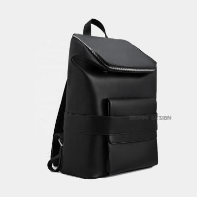 China Black High Street Backpack Waterproof Overnight Style Foldover Flap Fold Over Plaid Men Backpack for sale