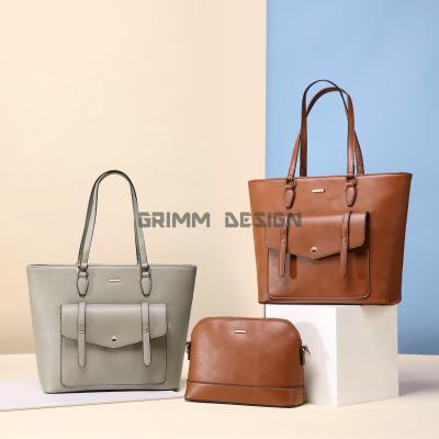 China Fashion Designer New Lady Leather Woman Bag Purse Set Handbag Set for sale