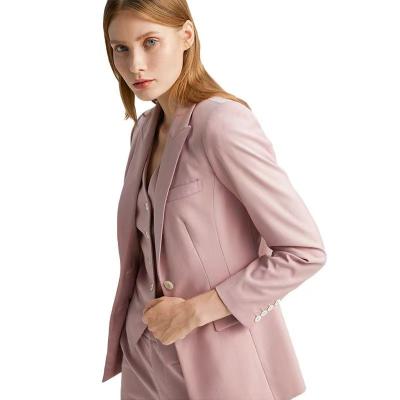 China Custom made ; Plus Size Women's High End Pink Three Piece Suit Jacket Ladies Suit for sale