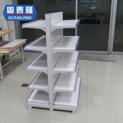 China Double Sided Supermarket Shelf Store Equipment Supermarket Gondola Double Sided Shelving for sale