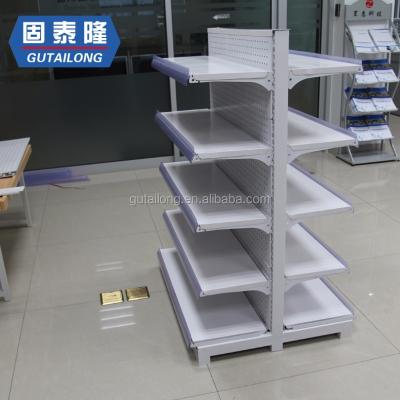 China Customized double sided metal rack shelves for retail store gondola shelving supermarket shelf for sale for sale