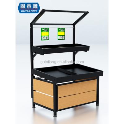 China Fashion Fruit and Vegetable Double Sided Display Stand Shelves Supermarket Display Gondola Shelving for sale