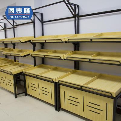 China 2018 double sided supermarket shelf display vegetable and fruit rack for sale