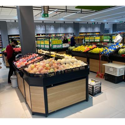 China Store rack supermarket fruit shelf double-sided vegetable fruit and vegetable rack for sale