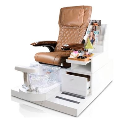 China Multifunctional Foot SPA Solid Wood Baked Lacquer Base Magnetic Crystal Sink Multifunction Foot Spa Massage Pedicure Chair With LED Light for sale