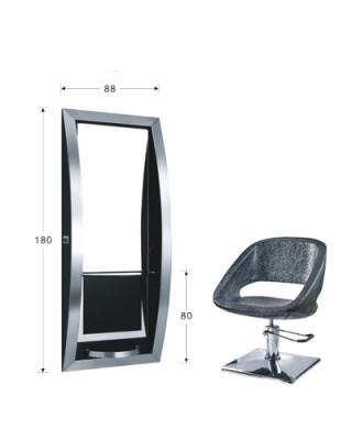 China Commercial Salon Furniture Beauty Furniture Barber Shop Fashion Bilateral Mirror Station for sale