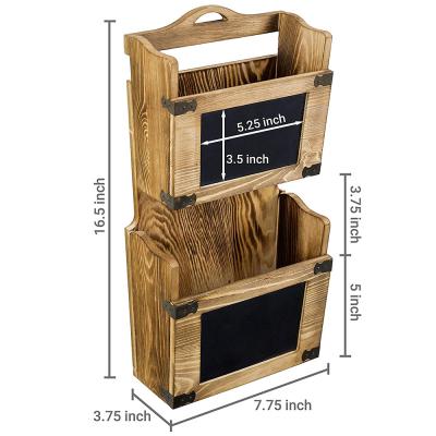 China Europe 2021 Hot Selling Decorative Dark Brown Rustic Wooden Mail Rack Boxes For Christmas. for sale