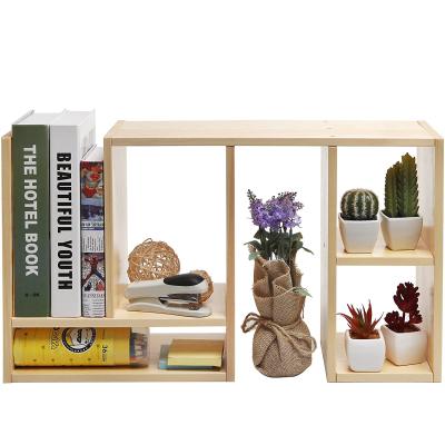 China Workable Beige Wooden Adjustable Book Shelves Table Top Supply Storage Shelves for sale