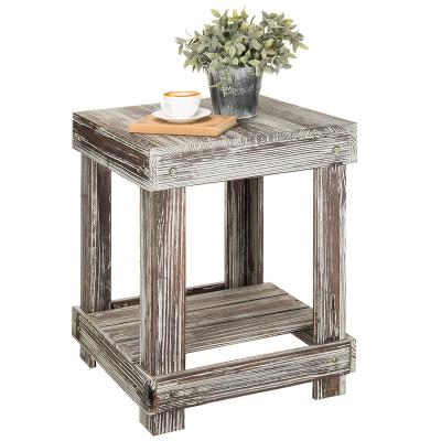 China Double Layer Double Deck Table Rustic Twisted Wood Coffee Table Living Room for sale