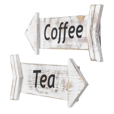 China Nordic White Arrow Wall Decorative China Wind Sign Customized Cafe's Wooden Sign for sale