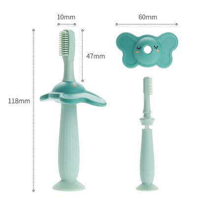 China Best Mambobaby Disposable Toys Elephant Teaching Toothbrush Eco-Friendly Soft Baby Training Toothbrush With Silicone Bristle for sale