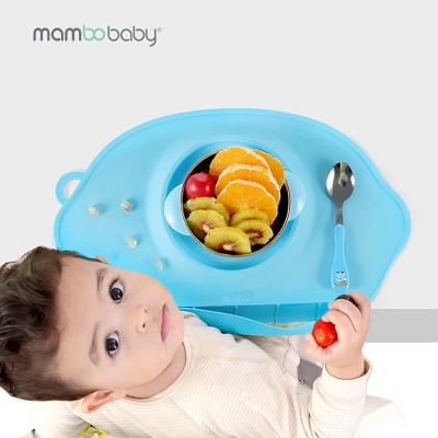 China Mambobaby Silicone Baby Table Dish Mat Tableware Kids Environmental Feeding Mat Food Grade Silicone Dish Mat Viable OEM ODM ODM for sale