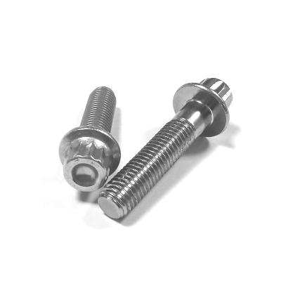 China Nickle plating M7*32 M7*24 Stainless Steel Auto Wheel Split Rim Bolt 12 Point Flange Bolt for sale