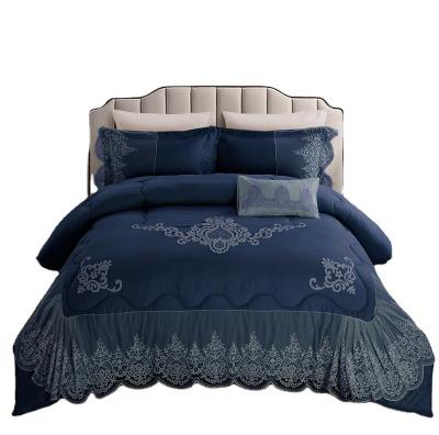 China Simple embroidery bedsheet polyester designs wholesale high quality cheap luxury home textile comforter set/bedding set for sale