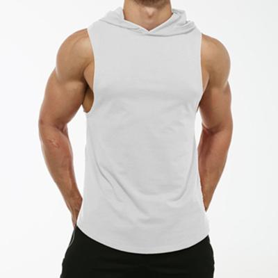 China New Arrival Custom Logo Slim Fit Sleeveless Gym Summer Anti-wrinkle Stretch Hoodies Men Workout Muscle Cut T-Shirt for sale