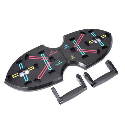 China Multifunctional Multifunctional Portable Yoga Exercise Gym Folding Pump ABS Material Adjustable Lift Up Bar Push Up Board Set Resistance Band for sale