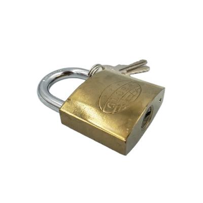 China Iron 38mm Color Gold Brass Titanium Painted Electronic Gold Colored Stamp Brand Cylinder Key Iron Plated Brass Padlock Same for sale