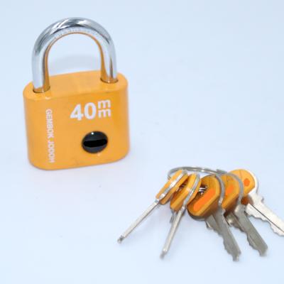 China Modern Design Special Type Iron 40mm Popular Heavy Duty Colorful Plastic Spray Padlock for sale