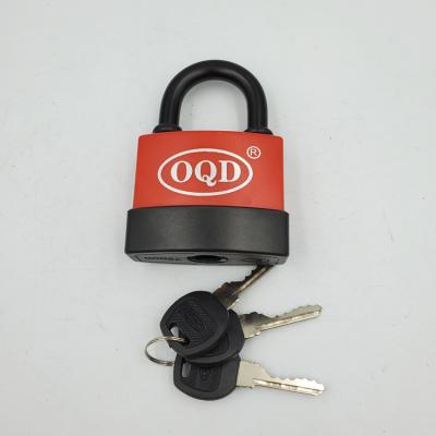 China Heavy Duty Anti-rust Plastic Rubber Covered Plastic Padlock 70mm High Quality Solid Steel Head Key PVC Coating Combination Price Cylinder for sale