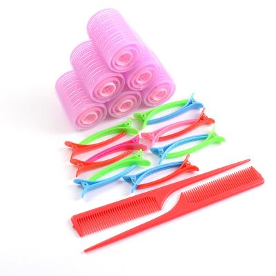 China Plastic+Nylon+PP Hairdressing DIY Tools Small Medium Large Hair Holding Roller Set Nylon Loop Plastic Hair Rollers for sale