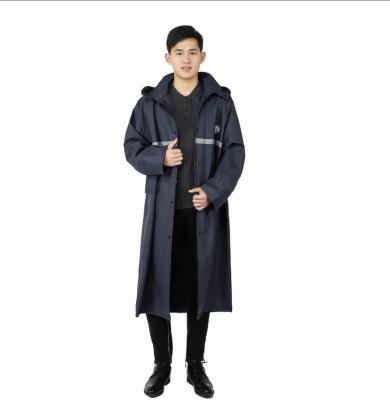 China Waterproof Windproof Thickened Long Men's Waterproof Raincoat Black Fashion Adult One Piece Rain Coat with Overalls Hooded for sale