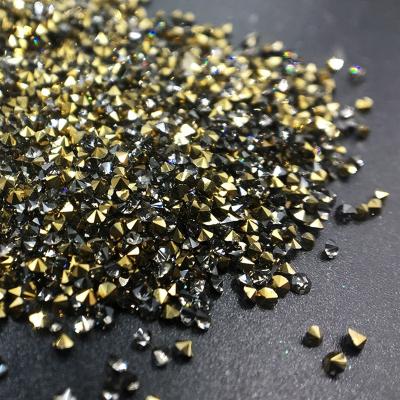 China High Quality Flatback CY Gold Ore Glass Fake Stone 1.2mm Bulk Flat Back Non-Hot Fix Factory Pixie Dust for sale