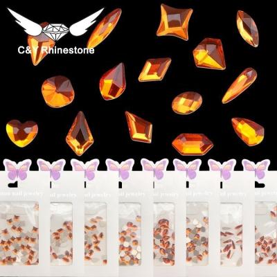 China Flatback C&Y in Glass Hotfix Teardrop Hyacinth Square Shape Nail Rhinestones Clear Stock for sale