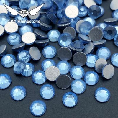 China CY Light Sapphire Wholesale Bulk Glass Flat Back Flatback Rhinestone Crystal for sale