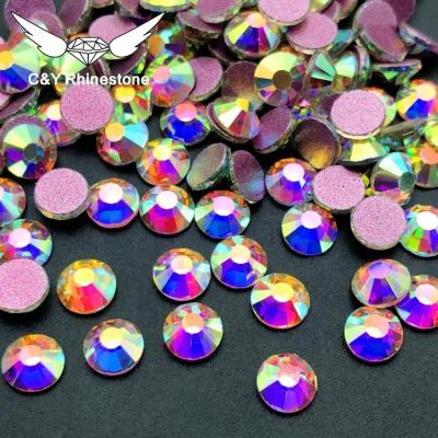 China C&Y ab luxury pink black nail glass stones for nail Diamond Crystal Nail Rhinestone for sale