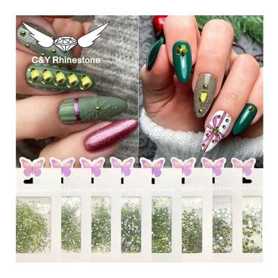 China Hot C&Y Luxury High Quality Flat Bottom Diamond Clothing Rhinestone Crystal Stone Glass Nail Decoration for sale