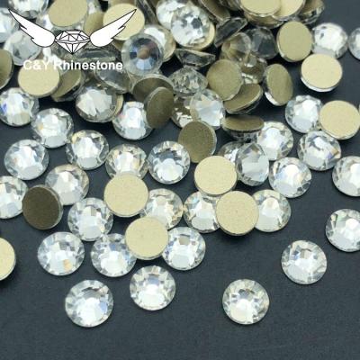 China Good Quality Flatback CY Bulk Transparent Glass Fake Stone Crystals Flat Back for sale