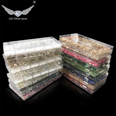 China Luxury High Quality Nail Art Decoration Crystal Glitters Stone Nail D B3 Shaped Rhinestone Nail for sale