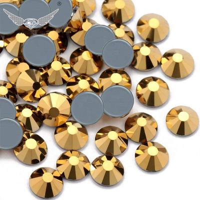 China Ore Best Selling Flatback CY Gold Crystal Glass Ss 20 Bulk Back Flatback Fake Stones for sale