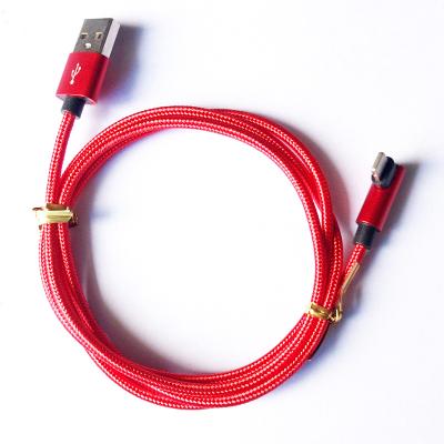 China 90 Degree/Aluminum Alloy/Nylon Braid 2020 Nylon Braided Data Charging 90 Degree Right Angle Elbow Type C V8 Gaming Micro USB Cable For Android Galaxy S for sale