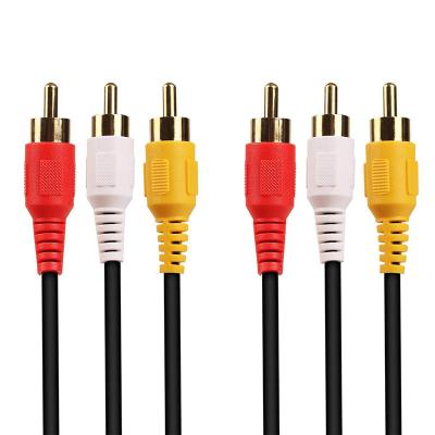 China DVD Player AV Red White Yellow Gold Nickel Plated 3RCA 3RCA To Cable 3 RCA Sexy Audio Video Cable For VCR DVD Set Top Box HDTV for sale