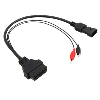 China Durable 3 Pin to16 Pin OBD2 OBD-II Connector Car Motorcycle OBD Cable Replacement for Fiat 3pin for Lancia Alpha Romeo Ducati for sale