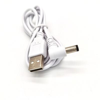 China White DC 5521 Right Angle Power Supply 1m 2m 5V USB 2.1 3m DC 5.5 USB To DC Cable For Power for sale